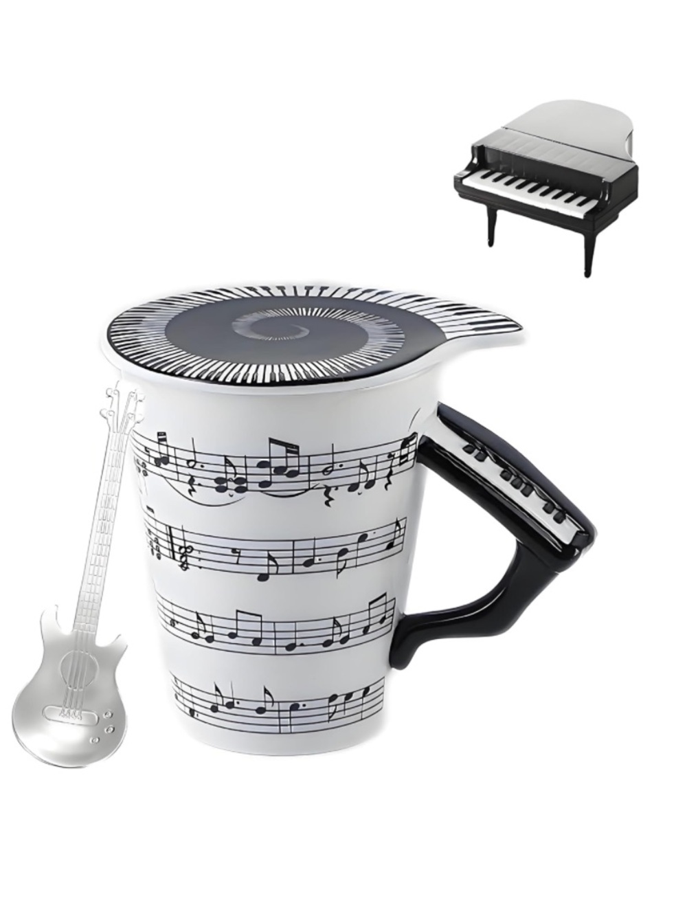 Piano Mug Set – Piano coffee mug with lid